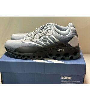 K-Swiss Gray and White Tubes Sneakers